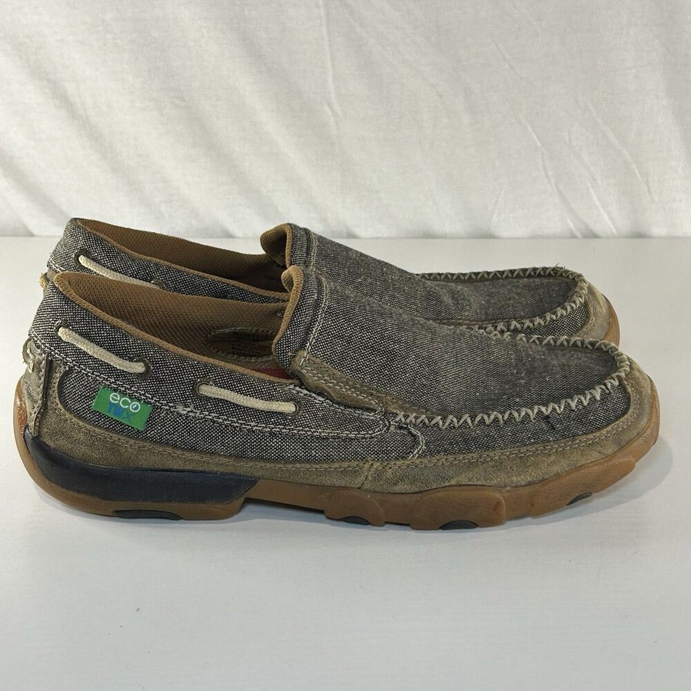 Twisted X Men's Slip-On Loafers in Brown and Gray